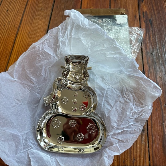 NWT Vtg 90s Potpourri Designs International Silver Co Snowman Candy Dish 5 5/8x8 - Picture 9 of 13